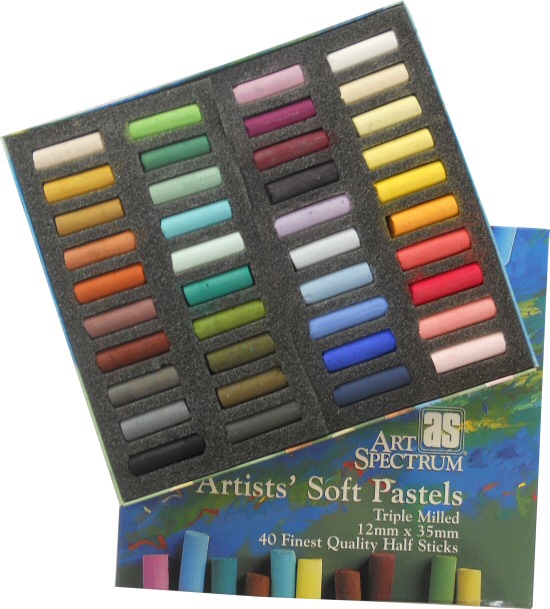 Soft Pastel Set of 40 Assorted Half-Stick Colors